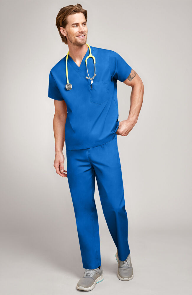 Unisex Drawstring Scrub Pant, ROY Royal | royal, large