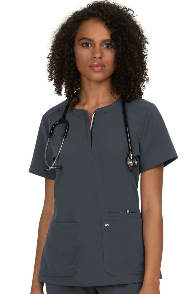 Women's Back In Action Solid Scrub Top