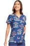 Clearance Women's Carnival Critters Print Scrub Top, , large