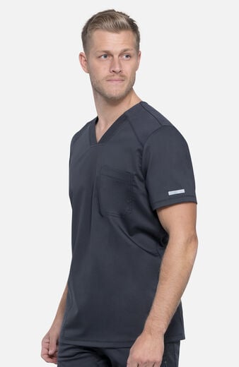 Men's Mesh Panel 2-Pocket V-Neck Scrub Top Men's Mesh Panel 2-Pocket V-Neck Scrub Top