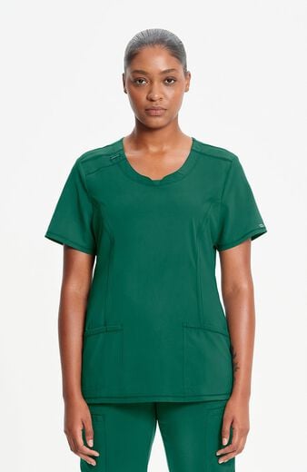 Women's Split Round Neck Solid Scrub Top Women's Split Round Neck Solid Scrub Top