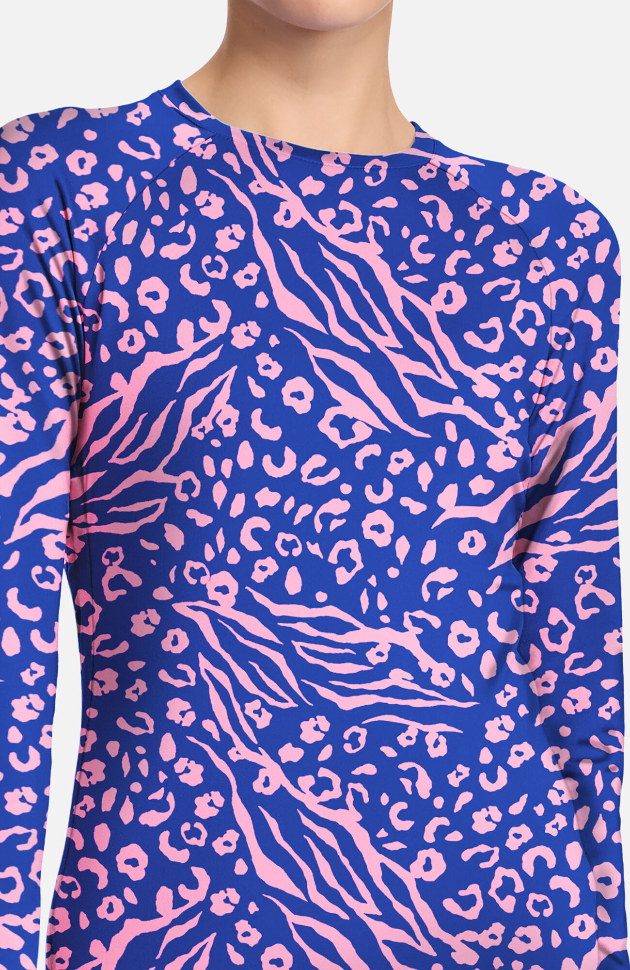 Women's Two Tone Skin Print Long Sleeve Underscrub, , large