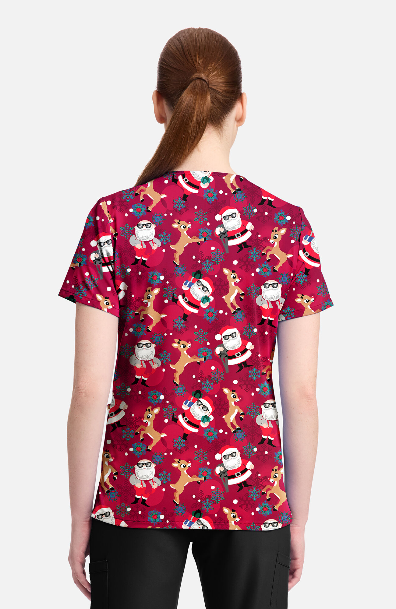 Women's Future Is Bright Print Scrub Top, , large