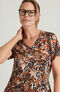 Women's Comfort V-Neck Cheetah Delight Print Scrub Top, , large