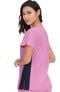 Clearance Women's Lotus Colorblock Jewel Neck Solid Scrub Top, , large