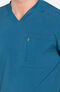 Men's V-Neck Knit Panel Solid Scrub Top, , large
