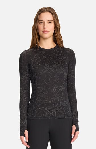 Women's Crackle Layer Black Print Performance Underscrub Women's Crackle Layer Black Print Performance Underscrub