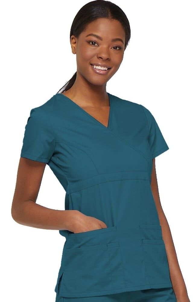 Clearance EDS Signature by Dickies Women s Empire Waist Mock Wrap