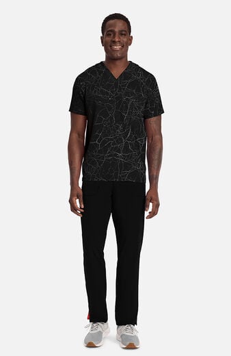 Men's Crackle Black Print Scrub Top Men's Crackle Black Print Scrub Top