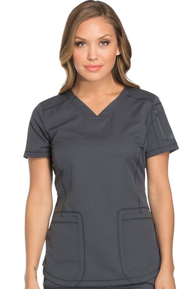 Dynamix By Women's V-Neck Solid Scrub Top, , large