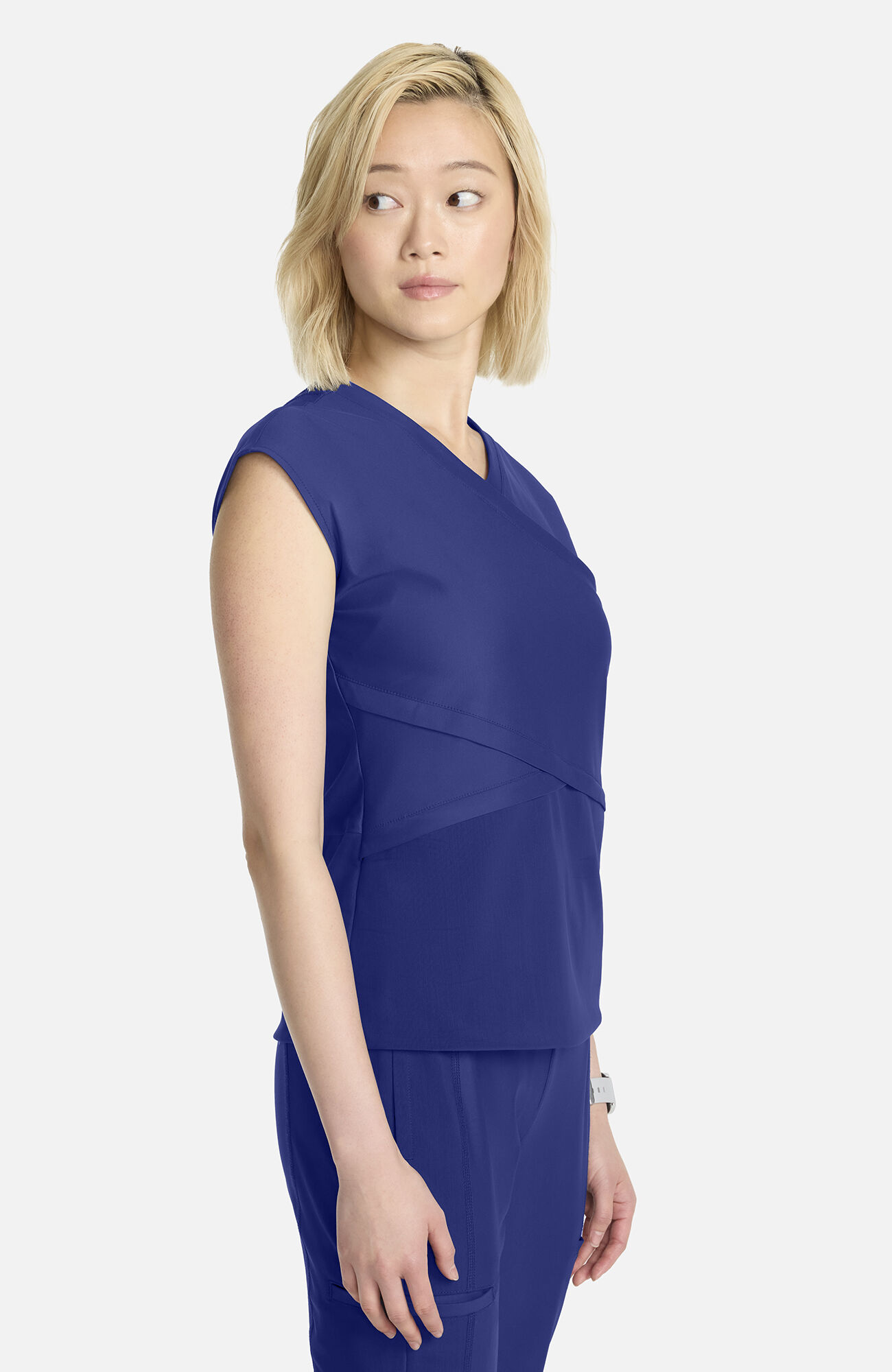 Women's Knit Dolman Wrap Scrub Top, , large