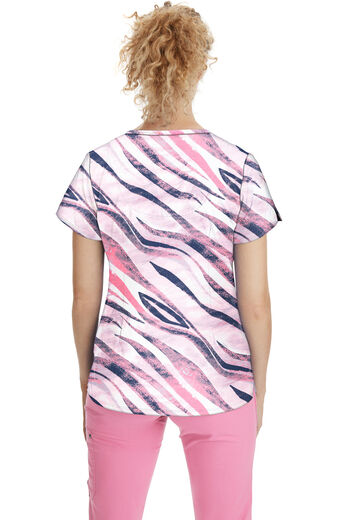 Women's Isabel Wild Stripes Print Scrub Top