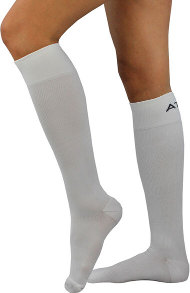 About The Nurse Unisex Knee High 20-30 MmHg White Solid Compression Sock, , large