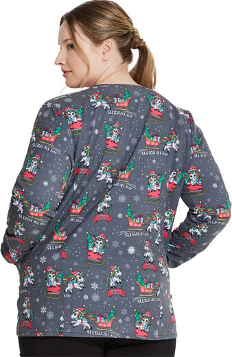 Women's Snap Front Warm-Up Sleigh All Day Magic Print Jacket