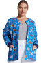 Clearance Women's Snap Front Super Smile Print Warm-Up Jacket, , large