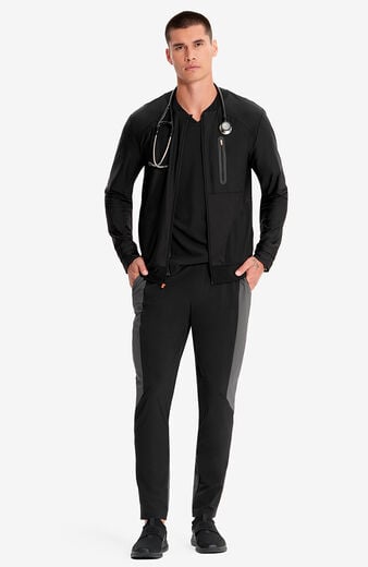 Men's Knit Zip Front Bomber Scrub Jacket Men's Knit Zip Front Bomber Scrub Jacket