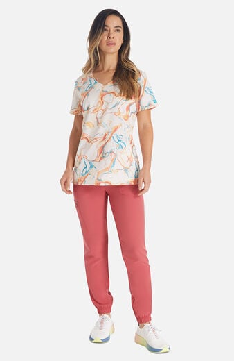 Women's Mineral Swirl Print Scrub Top Women's Mineral Swirl Print Scrub Top
