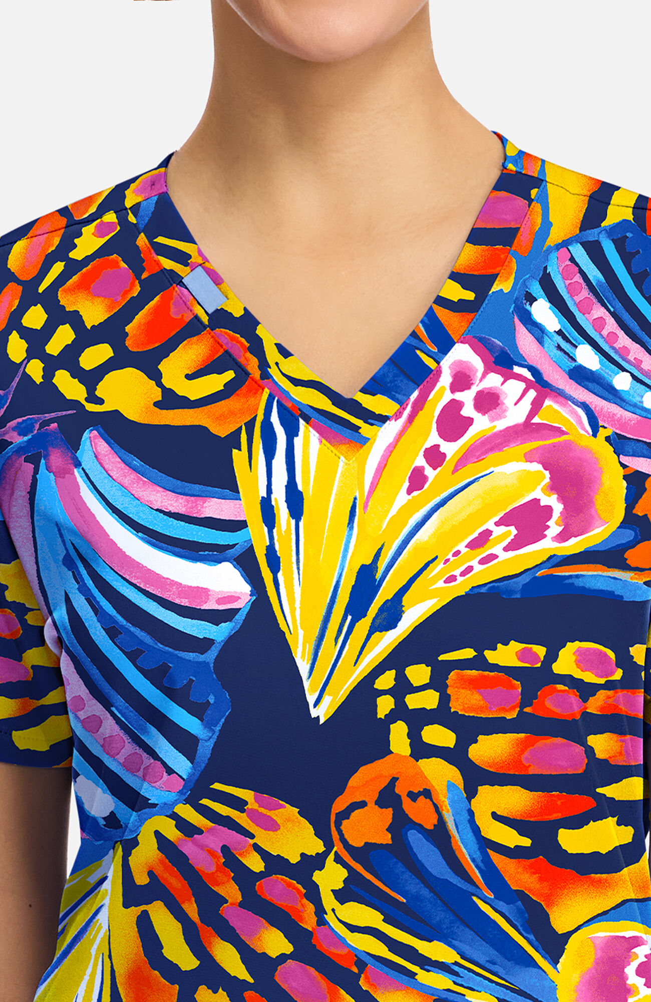 Women's Winging It Print Scrub Top, , large