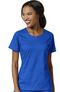 Women's Notched Neck Solid Scrub Top, , large