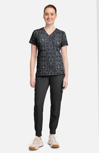 Women's V-Neck First Rodeo Print Scrub Top Women's V-Neck First Rodeo Print Scrub Top