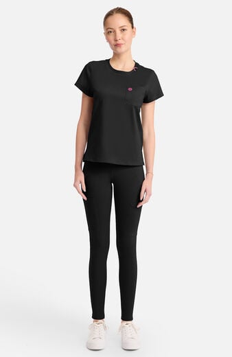 Women's Knit 2-Pocket Crew Neck Scrub Top Women's Knit 2-Pocket Crew Neck Scrub Top