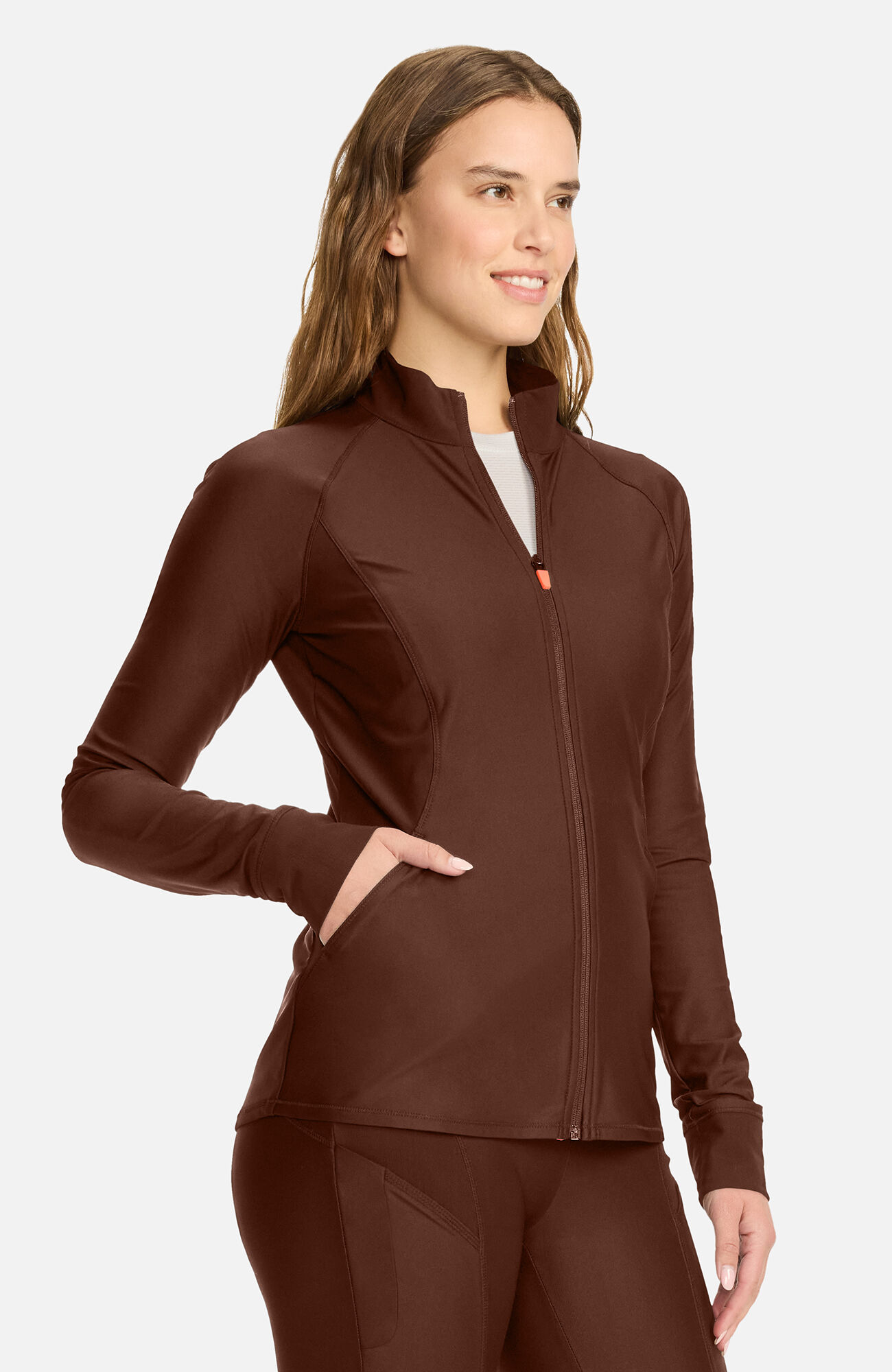 Women's Knit Warm Up Jacket, EXE Espresso Express | brown, large