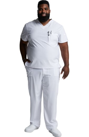 Men's Scrub Set: V-Neck Solid Top & Drawstring Cargo Pant Men's Scrub Set: V-Neck Solid Top & Drawstring Cargo Pant