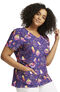 Women's V-Neck Hanging With My Boo Print Scrub Top, , large