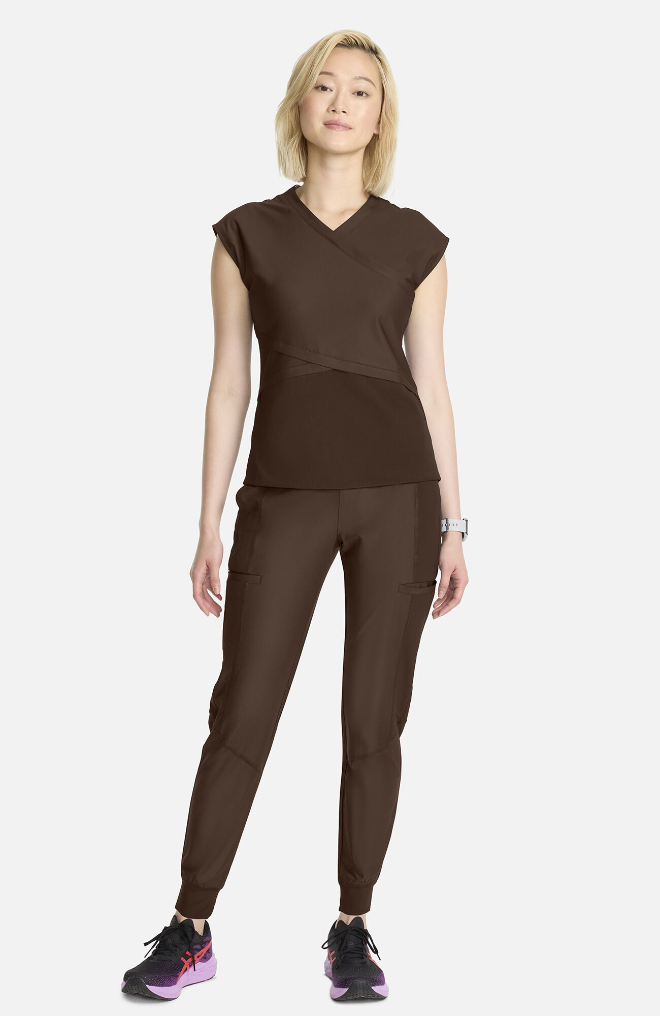 Women's Knit Dolman Wrap Scrub Top