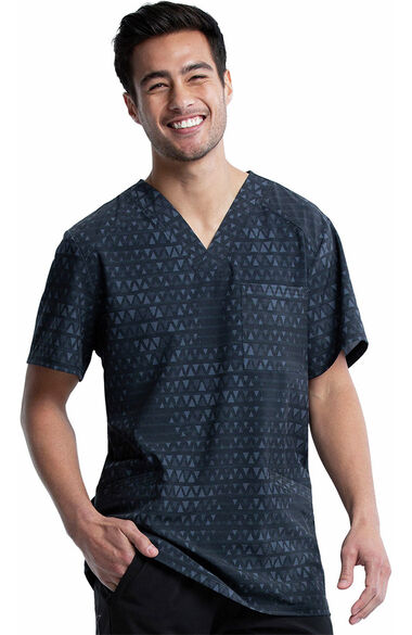 Clearance Men's Tri It Out Print Scrub Top, , large