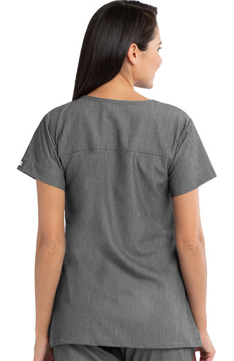 Clearance Women's Notch Neck Solid Scrub Top