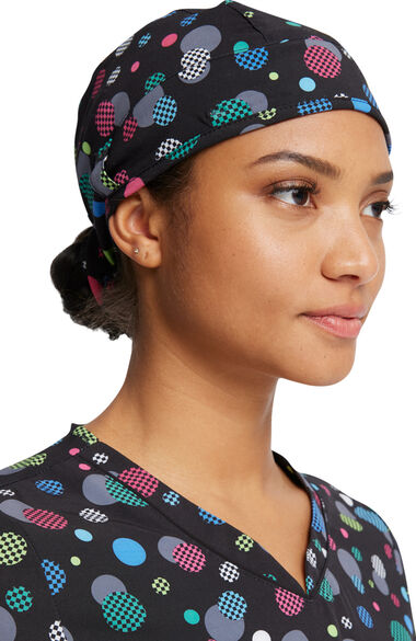 Women's Checker Dots Print Scrub Hat, , large