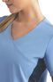 Clearance Women's Knitted Mock Wrap Solid Scrub Top, , large