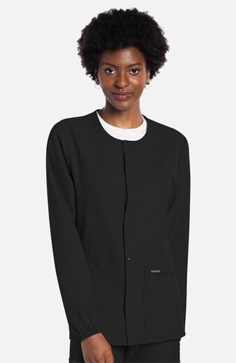 Unisex Snap-Front Crew Neck Scrub Jacket Unisex Snap-Front Crew Neck Scrub Jacket