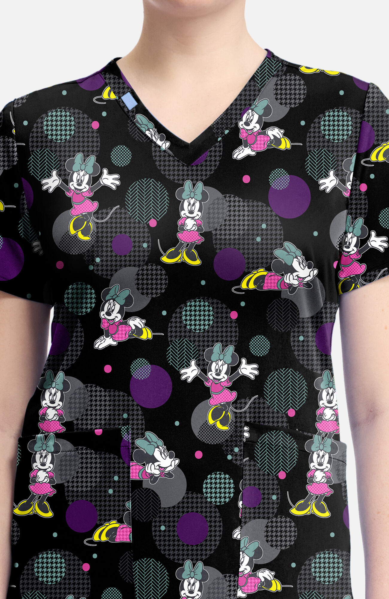 Women's Minnie Weave Your Dream Print Scrub Top, , large