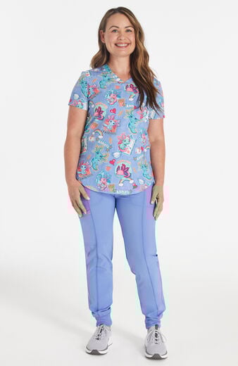 Women's Tuckable Awesome Axolotls Print Scrub Top Women's Tuckable Awesome Axolotls Print Scrub Top