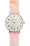 Women's Rose Gold Marble Print Silicone Watch, , large