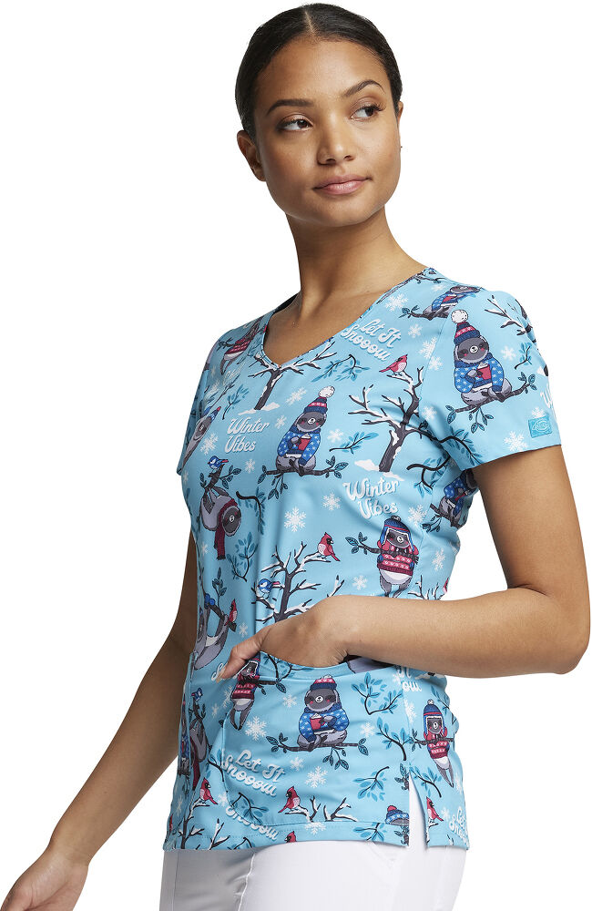 Winter print new arrivals scrub tops
