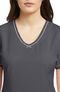 Clearance Women's Round V-Neck Stitched Solid Scrub Top, , large