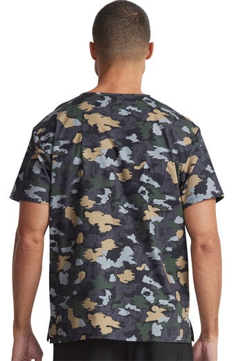 Clearance EDS Essentials by Men's Brush Away Camo Print Scrub Top