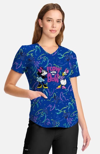 Women's Flow With The Bow Print Scrub Top Women's Flow With The Bow Print Scrub Top