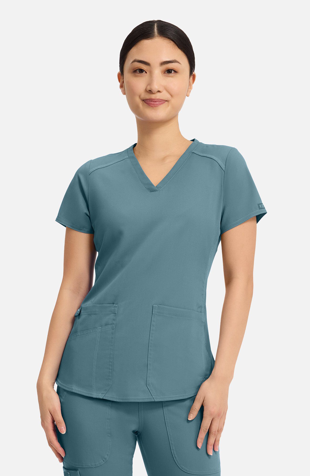 Women's Kerri V-Neck Shirttail Solid Scrub Top