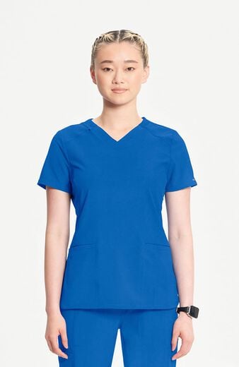 Women's 2-Pocket Shirttail Knit V-Neck Scrub Top Women's 2-Pocket Shirttail Knit V-Neck Scrub Top