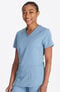 Women's Knitted Panel Solid Scrub Top, , large