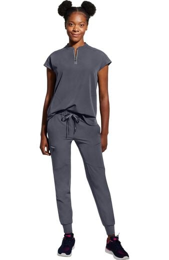 Women's Scrub Set: Sandy Zip Mandarin Collar Top & Naya Jogger Pant Women's Scrub Set: Sandy Zip Mandarin Collar Top & Naya Jogger Pant