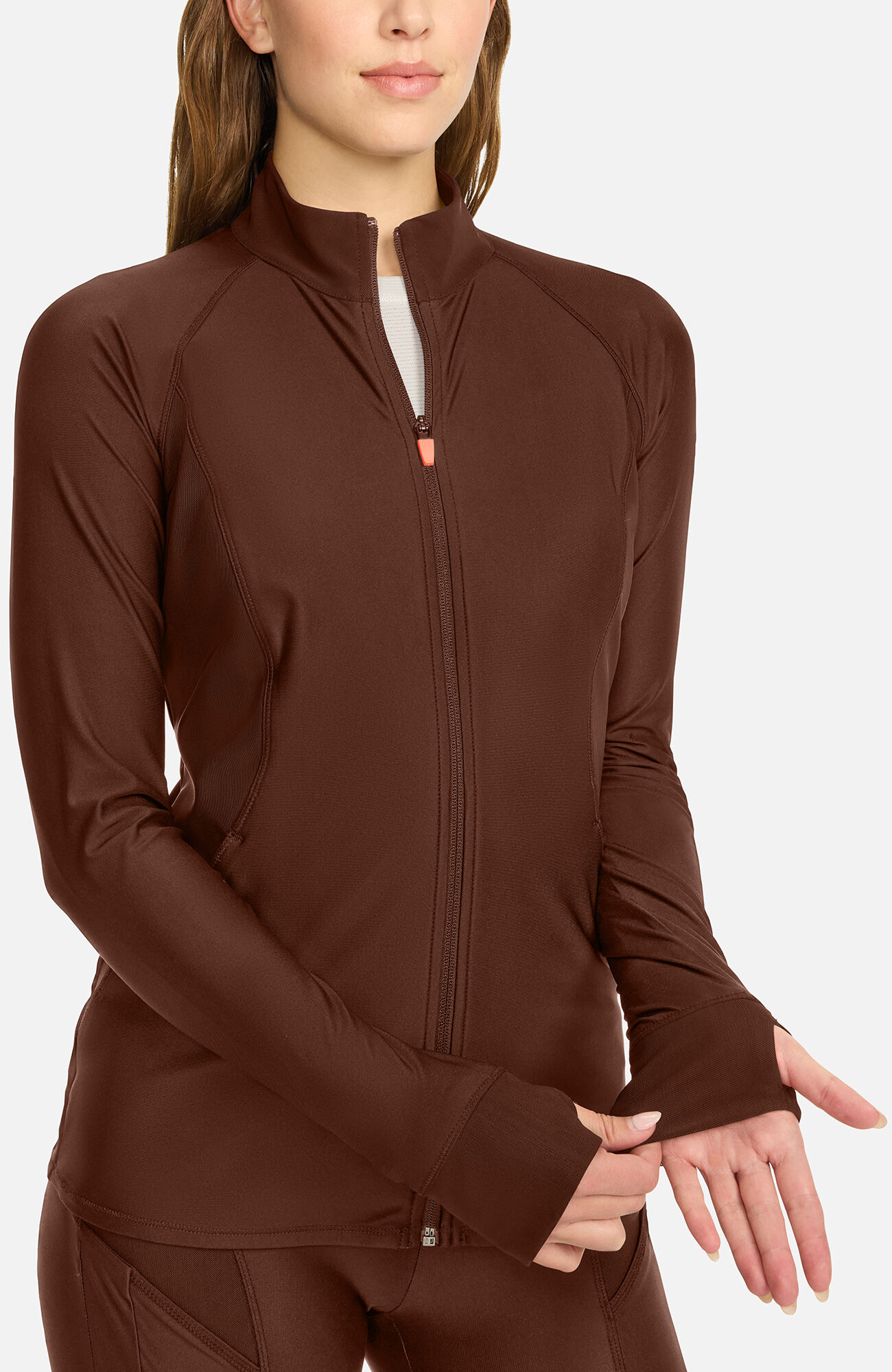 Women's Knit Warm Up Jacket, EXE Espresso Express | brown, large