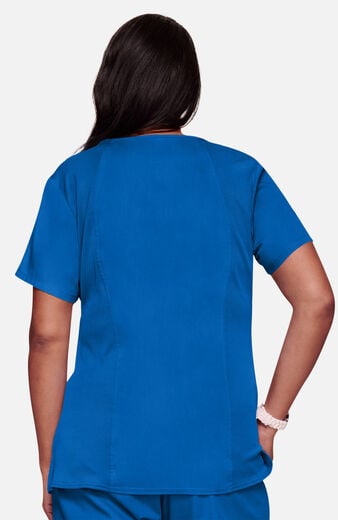 Women's Knit V-Neck Solid Scrub Top Women's Knit V-Neck Solid Scrub Top