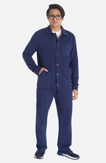Men's Zip Front Fleece Scrub Jacket