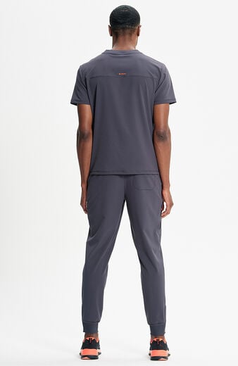 Men's Scrub Set: Partial Zip V-Neck Top & Interior Drawstring Jogger Pant Men's Scrub Set: Partial Zip V-Neck Top & Interior Drawstring Jogger Pant