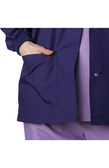 Women's Round Neck Warm-Up Solid Jacket, , large